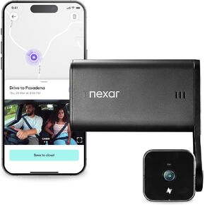 Nexar beam2 Dash Cam - 1 Year Nexar Connect Subscription Included - 2K QHD LTE Connected Unlimited Cloud Storage Live Streaming Parking Mode Night Vision - Front Dash Cam (64GB Internal Storage)