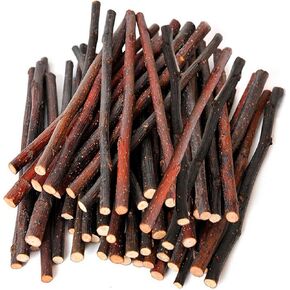 SunGrow Apple Sticks, 7 oz Wood Chew Sticks for Rabbits, Chinchillas, Bunny, Hamster, Squirrel, Guinea Pigs, 6" Small Animals Molar Pet Chew Treat Sticks for Teeth Grinding, 40 Per Pack