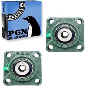 PGN UCF205-16 Pillow Block Bearing - Pack of 2 Square Flange Mounted Pillow Block Bearings - Chrome Steel Bearings with 1" Bore - Self Alignment in Saudi Arabia
