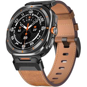 Dado Leather Replacement Band Compatible with Samsung Galaxy Watch Ultra 47mm, Crazy Horse Leather Band Design