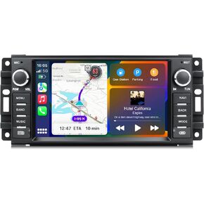ستيريو سيارة أندرويد لسيارة جيب رانجلر JK كرايسلر دودج مع Carplay اللاسلكي Andriod Auto Bluetooth GPS Navigation، Android 12 Touch Screen Radio 2G Ram 32G ROM