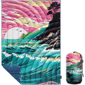 Camping Blanket,Lightweight Down Alternative Puffy Printed Camping Blanket Packable Outdoor Blanket for Camping,Traveling, Stadium, Hiking, Picnics