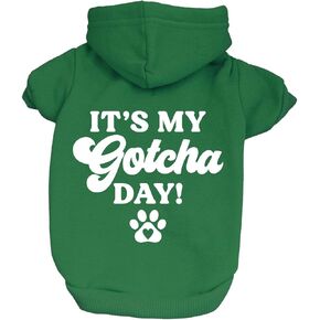سويت شيرت بغطاء للرأس من It's My Gotcha Day Dog مبطن بالصوف مع فتحة للمقود (وردي فاقع، 2X-Large 12)