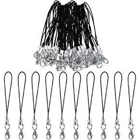 100PCS Phone Split Ring Strap, Lariat Lanyard Phone Charm Cords with Lobster Clasp for Hanging Charms Keychain