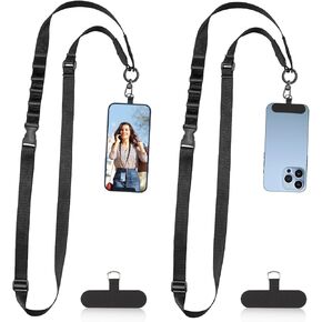 2 Pack Adjustable Crossbody Phone Lanyard,Universal Mobile Phone Strap Compatible with Most Smartphones