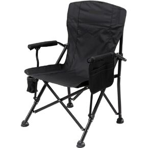 Camping Chair, with Side Pocket and Cup Holder, Carry Bag Included, Lounge Chair Outdoor for Camping, Tailgates, Beach, and Sports
