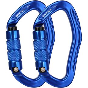 22KN Auto Locking Carabiner Clip - Twist Lock Climbing Carabiner CE UIAA Certified, Heavy Duty Carabiners for Climbing,Rappelling,Hammock,Hiking,Camping