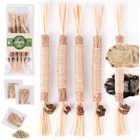 Cat Park Silvervine Sticks for Cats 5 Pcs, Natural Catnip Cat Chew Toys for Indoor Cats Teeth Cleaning, Aggressive Chewers, Kitten Teething Matatabi Chew Stick Cat Toys, Silvervine for Cats Dental Toy