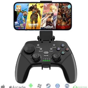 Megadream Wireless Mobile Gaming Controller Gamepad for iPhone/Android/iPad/PC/Switch/PS4/PC Joystick with Phone Holder, Supported Cloud Game, Streaming on PS5/Xbox, Turbo
