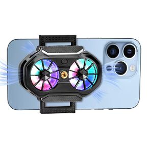 Phone Cooler, Rgb Phone Dual Cooling Fan，Portable Lightweight Mobile Cellphone Radiator with Semiconductor Cooling Chip,Magnetic Enfriador Para Celular,for Iphone/Android for OutdoorVlog Mobile Gaming