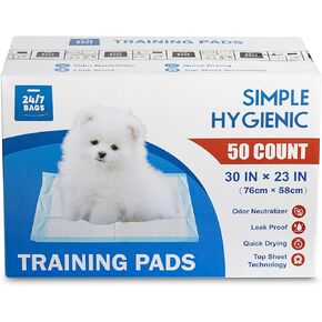 Leak-Proof Large Puppy Pads, 50 Count, 30" X 23". Training Pee Pads with Superb Absorption, Quick-Drying, Odor Neutralizer, & Multi-Layer Design