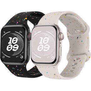 عبوتان من سوار رياضي متوافق مع أحزمة ساعات Apple للنساء والرجال 46 مم 44 مم 45 مم 49 مم 42 مم، حزام سيليكون ناعم لسلسلة iWatch Ultra SE 10 9 8 7 6 5 4 3 2 1، أسود شفاف
