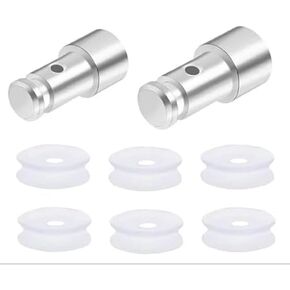 2pcs Silver Universal Replacement Floater Valve with 6 Pcs Silicone Gaskets Electric for Pressure Pot Such Replacement Parts as XL,YBD60-100,PPC770,PPC780,Pressure Cooker Parts and Accessories