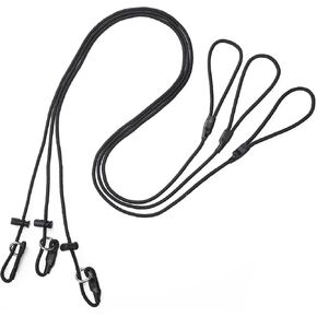 3 Pcs Slip Leash for Dogs 4.6ft Black Adjustable Training Lead Rope Heavy Duty Slip Lead Rope Spring Loaded Stopper Long Leash for Large Medium Dogs