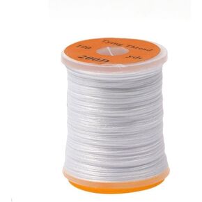 White 100Yard 200D UV Big Fly Thread Premium Strong Durable Fly Tying Thread Spool Salmon Bass Flies Tying Thread Material Fluorescent Hunting and Fishing