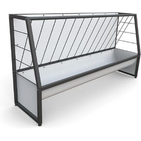 5 Ft Pasture Hay Feeder Black, Heavy Duty Galvanized Steel Livestock Hay Feeder, Outdoor Pasture Feeder for Sheep, Goats, Pony and Miniature Horses