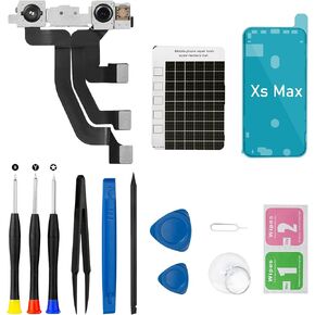 for iPhone Xs Max Front Camera Replacement 7MP Front Facing Camera Flex Cable Connector Structured Light Receiver Transmitter Repair Fix Tools Kit for A1921 A2101 A2102 A2103 A2104
