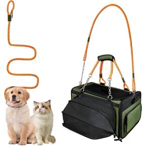 ​​Sumfox Cat Carrier, Dog Carrier, Top and Side Expandable Pet Carrier for Cats and Small Dogs Under 16lbs, Airline Approved Cat Carrier Soft with Pet Treat Pouch for Traveling Uses