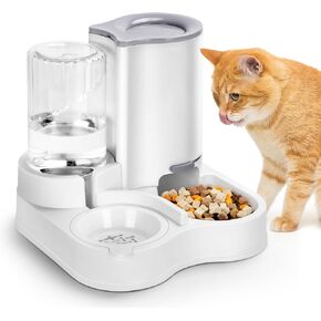 2 in 1 Pet Feeder and Water Dispenser, Automatic Cat Food and Water Dispenser, Gravity Pet Feeder for Small Medium Dog Puppy Cat Kitten