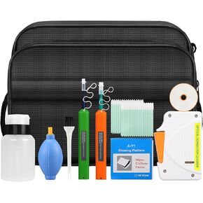 11 Piece kit Fiber Optic Cleaning kit SC LC Cleaning Pen 1.25mm/2.5mm Interface Optical Cable Cleaner Tool with 550 Times Fiber Optic Cleaning Box and Replace core Cleaner Cotton swabs Set