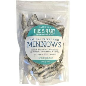 Freeze Dried Minnows Pet Treats for Dogs and Cats Only One Ingredient All Natural Healthy, 2oz Made in USA