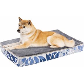 Dog Bed, Dog Bed Medium Large Size Dog Sleeping Mat Dog Orthopedic Foam with Bolster Washable Dog Bed Sofa Pet Bed with Removable Cover