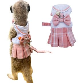 Ferret Harness and Leash, Kawaii Style Adjustable Ferret Walking Vest for Squirrel and Small Animal, Soft and Breathable Ferret Lead Leash with Safe Bell