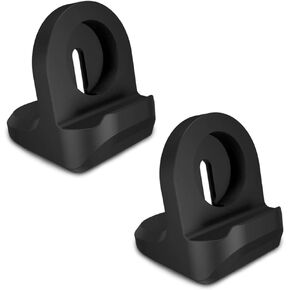 [2PCS] TUCANA Charger Stand Compatible with Apple Watch Charger Series 7/6/SE/5/4（45mm/44mm/41mm/40mm） and Series 3/2/1 (42mm/38mm), Nightstand Mode, Durable Silicone with Non-Slip Stable Base (Black)