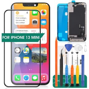 مجموعة استبدال شاشة iPhone 13 Mini لشاشة iPhone 13 Mini LCD لهاتف iPhone 13 Mini محول رقمي LCD تعمل باللمس أجزاء إصلاح تجميع Incell باللون الأسود (غير أصلي)