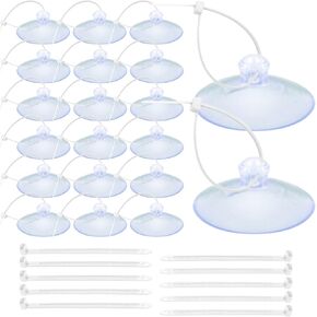 JOR 20 Suction Cups with 30 Adjustable Zip Ties for Aquarium Use, Multipurpose Fish Tank Tools Perfect for Pothos Plants, Binding Moss, Shrimp Nests, Holding Airline Tubing, and LED Lights