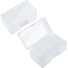 PNGKNYOCN Battery Organizer, Portable Battery Organizer Holder Case Holds 12 9-Volt Batteries,Insulative Plastic Clear Color（2-Pack）