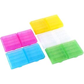 Zerone 5 Colors Convenient AA/AAA Battery 10 PCS Batteries Holder Storage Box Hard Wear-resistant Plastic Case Waterproof Battery Storage Boxes Holder Protector Cover Battery Box