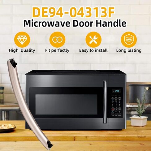 مقبض باب الميكروويف DE94-04313F المطور، متوافق مع قطع غيار مقبض باب فرن الميكروويف ME16A4021AS ME17R7011ES من سامسونج، يتضمن 2 براغي in Saudi Arabia