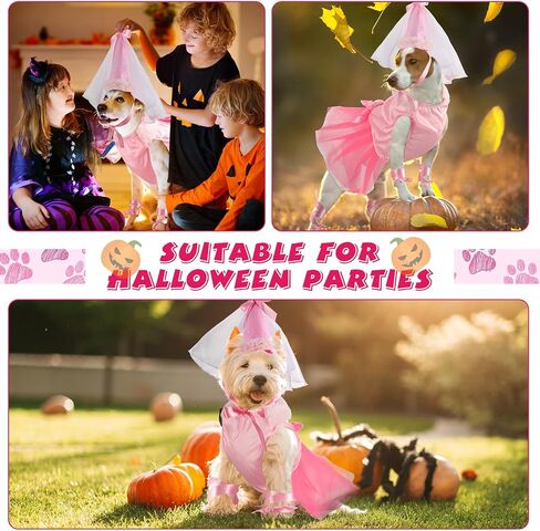 Sweetude 6 قطع هالوين الأميرة الكلب زي مجموعة أنثى جرو الأميرة توتو تنورة الكلب قبعة الأصفاد الحساسة الحيوانات الأليفة الوردي ملابس للكلاب عيد ميلاد حفل زفاف (XXL) in Saudi Arabia