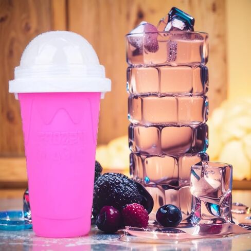 Slushie Maker Up,Quick Frozen Double Layers Cup, Squeeze It Into Ice Homemade Ice Cream Ice Drink,Portable For Outdoor Travel, Gift For Kids Cool Summer (Green), 8.11*4.17 inch in Saudi Arabia