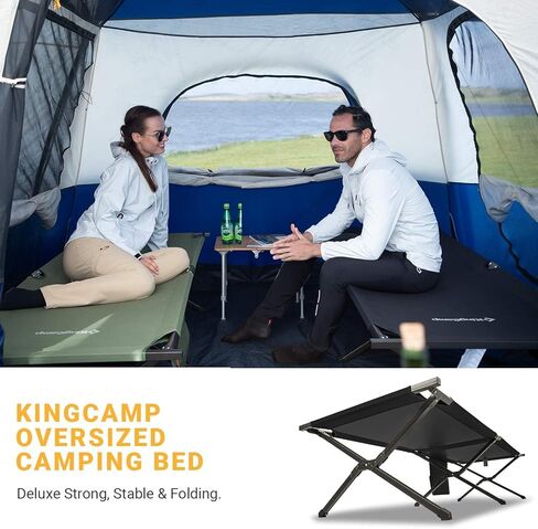 KingCamp قابل للطي للتخييم عالي التحمل وخفيف الوزن للغاية للاستخدام الداخلي والخارجي، مقاس واحد، سرير أسود in Saudi Arabia