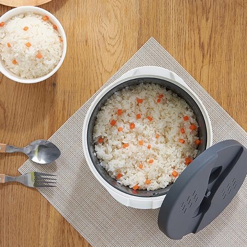 Microwave Rice Cooker Set, 2L Rice Spoon Lid Strainer Steaming Pot Rice Cooke For Home Office(Orange) in Saudi Arabia