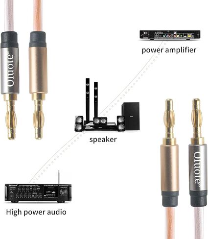 Speaker Banana Cable, Speaker Wire with Dual Gold Plated Plug Tips, Transparent PVC Oxygen-Free Copper Construction (65.6ft) in Saudi Arabia
