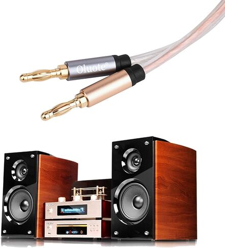 Speaker Banana Cable, Speaker Wire with Dual Gold Plated Plug Tips, Transparent PVC Oxygen-Free Copper Construction (65.6ft) in Saudi Arabia