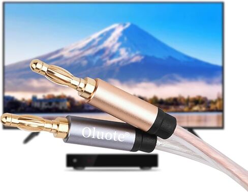 Speaker Banana Cable, Speaker Wire with Dual Gold Plated Plug Tips, Transparent PVC Oxygen-Free Copper Construction (65.6ft) in Saudi Arabia