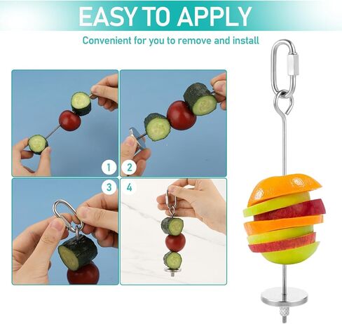 Bird Skewer, Bird Food Holder Bird Cage Food Holder Hanging Food Bird Skewer Stainless Steel Parrot Hanging Vegetable Fruit Feeder Parrot Foraging Toy for Parrots Cockatoo Cockatiel(23 cm) in Saudi Arabia