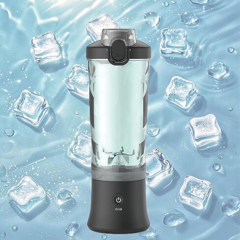 Portable Blender Personal Juicer for Shakes and Smoothies - 21 OZ Electric Protein Shaker Bottle with 6 Blades, USB-C Rechargeable - Mini Small Blender Cup for Kitchen, Office,Gym,Travel,Black in Saudi Arabia