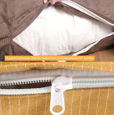 Durable & Comfortable Canvas Dog Bed, Premium Quality Water-Repellent Coating & Dirt Resistance, Removable & Washable Outer Cover, Heavy Duty Zippers for Small & Medium Size Dogs (Large, Tan) in Kuwait