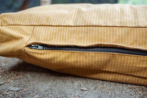 Durable & Comfortable Canvas Dog Bed, Premium Quality Water-Repellent Coating & Dirt Resistance, Removable & Washable Outer Cover, Heavy Duty Zippers for Small & Medium Size Dogs (Large, Tan) in Kuwait