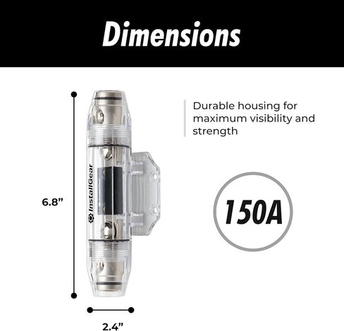 InstallGear 1/0 Gauge AWG In-Line ANL Fuse Holder (100A) in Kuwait