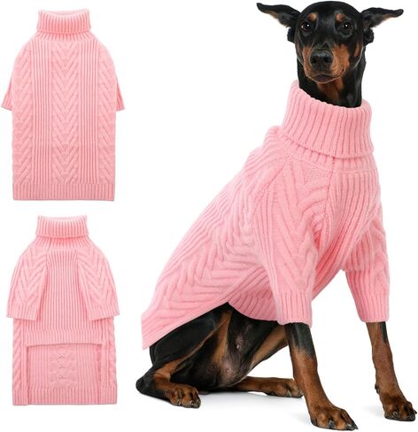 ASENKU Extra-Large Dog Sweater, Dog Sweaters for Extra Large Dogs, Pet Sweatshirt Apparel Turtleneck Pullover Winter for Doberman, Great Dane (Coffee, 3XL) in Saudi Arabia