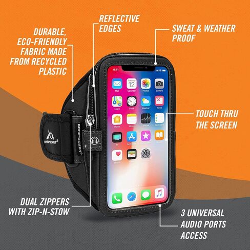 حزام ذراع Armpocket® Mega i-40™ Plus لهاتف iPhone 8/7/6s/6 Plus، وGalaxy S8+، وNote 8، وGoogle Pixel 2 XL/XL مع حافظات أو هواتف أخرى وحافظات يصل حجمها إلى 7 بوصات in Saudi Arabia