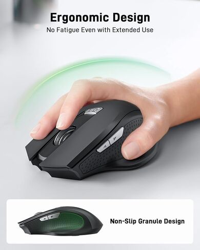 acer Wireless Mouse for Laptop, 3 Adjustable DPI Computer Mouse with 2.4GHz with USB Mini Receiver, 6 Buttons, 1600 DPI Ergonomic Mouse, Compatible with MacBook Pro/Air, PC, Desktop in Saudi Arabia
