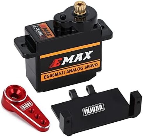 INJORA ES08MA Metal Gear Servo with Mount and Horn for SCX24 Upgrade, Black in Kuwait