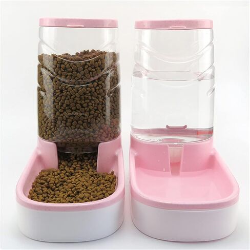 Automatic Pets Food Feeding Bowl with Storage Container, Self Dispensing Pet Feeding and Waterer, Small & Big Dogs and Cats Puppy Rabbit Food and Water Feeder (Grey, Food Feeder) in Saudi Arabia